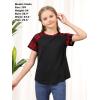 imageGORLYA 3 Pack Girls Contrast Patchwork Raglan Sleeve T Shirt Basic Long Sleeve Casual Tee Tops Multipacks for 816YRed Plaidlight Bluepurple 3 Pack  Short Sleeve