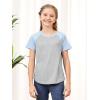 imageGORLYA 3 Pack Girls Contrast Patchwork Raglan Sleeve T Shirt Basic Long Sleeve Casual Tee Tops Multipacks for 816YRed Plaidlight Bluepurple 3 Pack  Short Sleeve