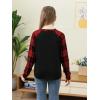 imageGORLYA 3 Pack Girls Contrast Patchwork Raglan Sleeve T Shirt Basic Long Sleeve Casual Tee Tops Multipacks for 816YRed Plaidlight Bluepurple 3 Pack