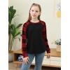imageGORLYA 3 Pack Girls Contrast Patchwork Raglan Sleeve T Shirt Basic Long Sleeve Casual Tee Tops Multipacks for 816YRed Plaidlight Bluepurple 3 Pack