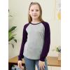 imageGORLYA 3 Pack Girls Contrast Patchwork Raglan Sleeve T Shirt Basic Long Sleeve Casual Tee Tops Multipacks for 816YRed Plaidlight Bluepurple 3 Pack
