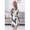 imageGORLYA Girls 34 Sleeve Casual Scalloped Edge Aline Belted Dress with Pockets for 414T KidsBeige Print