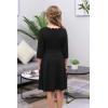 imageGORLYA Girls 34 Sleeve Casual Scalloped Edge Aline Belted Dress with Pockets for 414T KidsBlack