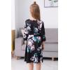 imageGORLYA Girls 34 Sleeve Casual Scalloped Edge Aline Belted Dress with Pockets for 414T KidsBlack Print
