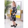 imageGORLYA Girls 34 Sleeve Casual Scalloped Edge Aline Belted Dress with Pockets for 414T KidsBlack Print