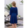 imageGORLYA Girls 34 Sleeve Casual Scalloped Edge Aline Belted Dress with Pockets for 414T KidsBlue Color