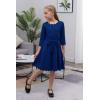 imageGORLYA Girls 34 Sleeve Casual Scalloped Edge Aline Belted Dress with Pockets for 414T KidsBlue Color