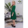imageGORLYA Girls 34 Sleeve Casual Scalloped Edge Aline Belted Dress with Pockets for 414T KidsGreen