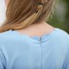 imageGORLYA Girls 34 Sleeve Casual Scalloped Edge Aline Belted Dress with Pockets for 414T KidsLight Blue