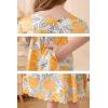 imageGORLYA Girls 34 Sleeve Casual Scalloped Edge Aline Belted Dress with Pockets for 414T KidsOrange Flower