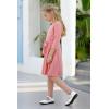 imageGORLYA Girls 34 Sleeve Casual Scalloped Edge Aline Belted Dress with Pockets for 414T KidsPink