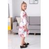 imageGORLYA Girls 34 Sleeve Casual Scalloped Edge Aline Belted Dress with Pockets for 414T KidsPink Flower