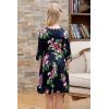 imageGORLYA Girls 34 Sleeve Casual Scalloped Edge Aline Belted Dress with Pockets for 414T KidsPurple Flower