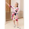 imageGORLYA Girls 34 Sleeve Casual Scalloped Edge Aline Belted Dress with Pockets for 414T KidsWhite Print