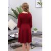 imageGORLYA Girls 34 Sleeve Casual Scalloped Edge Aline Belted Dress with Pockets for 414T KidsWine Red Color