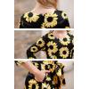 imageGORLYA Girls 34 Sleeve Casual Scalloped Edge Aline Belted Dress with Pockets for 414T KidsYellow Flower