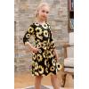 imageGORLYA Girls 34 Sleeve Casual Scalloped Edge Aline Belted Dress with Pockets for 414T KidsYellow Flower