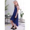 imageGORLYA Girls Elegant Halter Neck Floral Lace HiLo Flower Girl Birthday Party Dress for 414T KidsBlue
