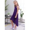 imageGORLYA Girls Elegant Halter Neck Floral Lace HiLo Flower Girl Birthday Party Dress for 414T KidsPurple