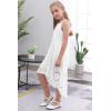 imageGORLYA Girls Elegant Halter Neck Floral Lace HiLo Flower Girl Birthday Party Dress for 414T KidsWhite