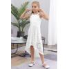 imageGORLYA Girls Elegant Halter Neck Floral Lace HiLo Flower Girl Birthday Party Dress for 414T KidsWhite