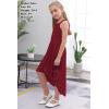 imageGORLYA Girls Elegant Halter Neck Floral Lace HiLo Flower Girl Birthday Party Dress for 414T KidsWine Red