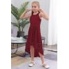 imageGORLYA Girls Elegant Halter Neck Floral Lace HiLo Flower Girl Birthday Party Dress for 414T KidsWine Red