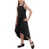 imageGORLYA Girls Elegant Halter Neck Floral Lace HiLo Flower Girl Birthday Party Dress for 414T KidsBlack Color