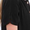 imageGORLYA Girls Short Sleeve Button Up Pleated Waist Loose Casual Linen Midi Dress with Pockets for 412 Years KidsBlack Color