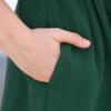 imageGORLYA Girls Short Sleeve Button Up Pleated Waist Loose Casual Linen Midi Dress with Pockets for 412 Years KidsGreen Color