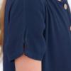 imageGORLYA Girls Short Sleeve Button Up Pleated Waist Loose Casual Linen Midi Dress with Pockets for 412 Years KidsNavy Color