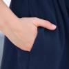 imageGORLYA Girls Short Sleeve Button Up Pleated Waist Loose Casual Linen Midi Dress with Pockets for 412 Years KidsNavy Color