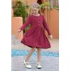 imageGORLYA Girls Short Sleeve Button Up Pleated Waist Loose Casual Linen Midi Dress with Pockets for 412 Years KidsRed Color  Long Sleeve