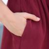 imageGORLYA Girls Short Sleeve Button Up Pleated Waist Loose Casual Linen Midi Dress with Pockets for 412 Years KidsRed Color