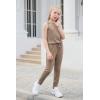 imageGORLYA Girls Sleeveless Solid Casual Jumpsuit Rompers Harem Pants Outfits for 414TBrown