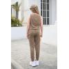 imageGORLYA Girls Sleeveless Solid Casual Jumpsuit Rompers Harem Pants Outfits for 414TBrown