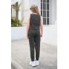imageGORLYA Girls Sleeveless Solid Casual Jumpsuit Rompers Harem Pants Outfits for 414TDark Gray