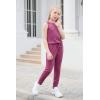 imageGORLYA Girls Sleeveless Solid Casual Jumpsuit Rompers Harem Pants Outfits for 414TFuchsia