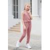 imageGORLYA Girls Sleeveless Solid Casual Jumpsuit Rompers Harem Pants Outfits for 414TPink