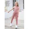 imageGORLYA Girls Sleeveless Solid Casual Jumpsuit Rompers Harem Pants Outfits for 414TPink