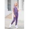 imageGORLYA Girls Sleeveless Solid Casual Jumpsuit Rompers Harem Pants Outfits for 414TPurple