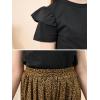 imageGORLYA Girls Clothing Sets Ruffle Trim Short Sleeve Tops Casual Printed Pleated Wide Leg Pants 2 PCS Outfit Suits 614YBrown Leopard