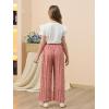 imageGORLYA Girls Clothing Sets Ruffle Trim Short Sleeve Tops Casual Printed Pleated Wide Leg Pants 2 PCS Outfit Suits 614YPink Flower