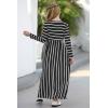 imageGORLYA Girls Long Sleeve Floral Print Loose Casual Holiday Long Maxi Dress with Pockets 412 YearsBlack Stripelong Sleeve
