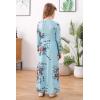 imageGORLYA Girls Long Sleeve Floral Print Loose Casual Holiday Long Maxi Dress with Pockets 412 YearsBlue Print