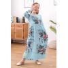imageGORLYA Girls Long Sleeve Floral Print Loose Casual Holiday Long Maxi Dress with Pockets 412 YearsBlue Print