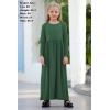 imageGORLYA Girls Long Sleeve Floral Print Loose Casual Holiday Long Maxi Dress with Pockets 412 YearsGreenlong Sleeve