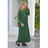 imageGORLYA Girls Long Sleeve Floral Print Loose Casual Holiday Long Maxi Dress with Pockets 412 YearsGreenlong Sleeve