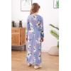 imageGORLYA Girls Long Sleeve Floral Print Loose Casual Holiday Long Maxi Dress with Pockets 412 YearsMauve Print