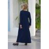 imageGORLYA Girls Long Sleeve Floral Print Loose Casual Holiday Long Maxi Dress with Pockets 412 YearsNavylong Sleeve